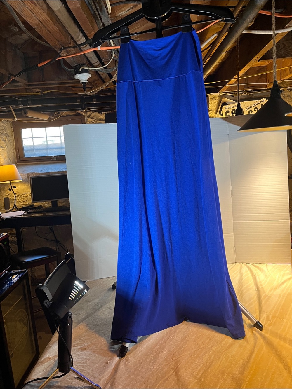 Hybrid Apparel Cobalt Blue pull on Maxi Skirt